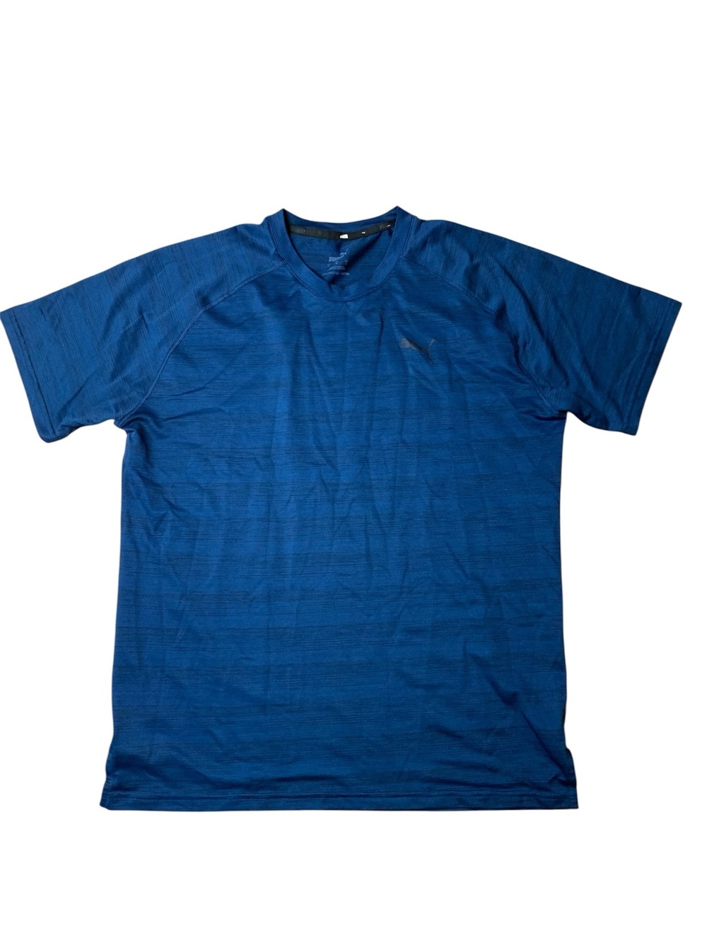 Puma Men's Blue Space-Dye Athletic Training T-Shirt Size L Activewear